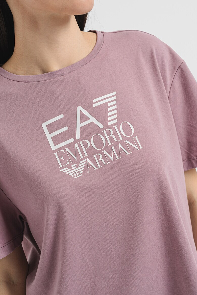 EA7 Tricou cu imprimeu logo si maneci cazute - Pled.ro