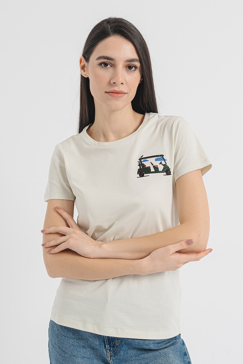 EA7 Tricou de bumbac cu broderie logo - Pled.ro