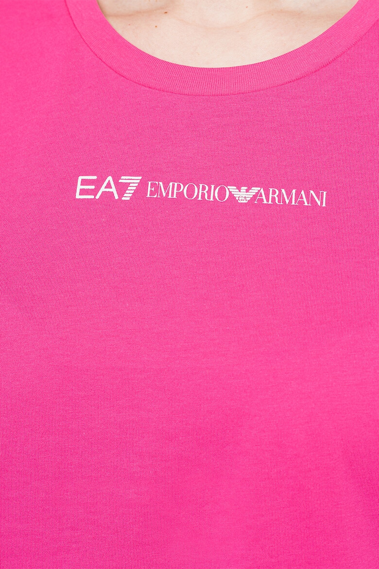 EA7 Tricou de bumbac cu decolteu la baza gatului - Pled.ro