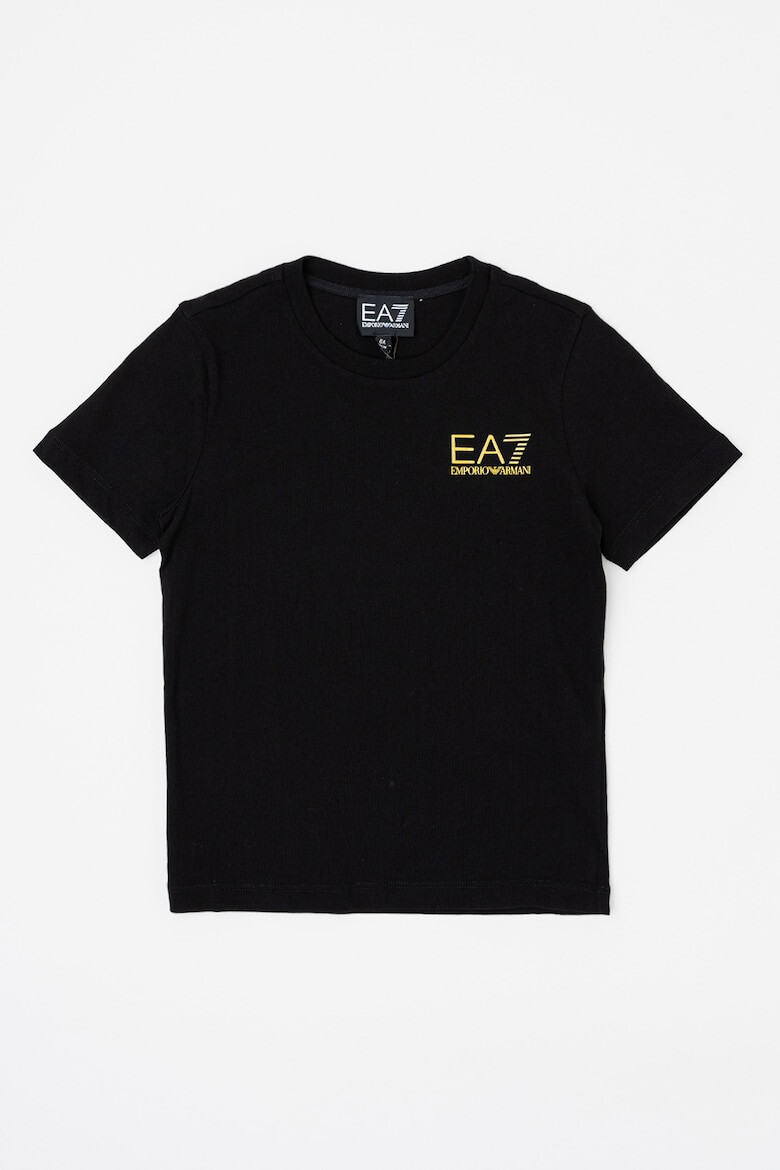 EA7 Tricou de bumbac cu decolteu la baza gatului si logo - Pled.ro