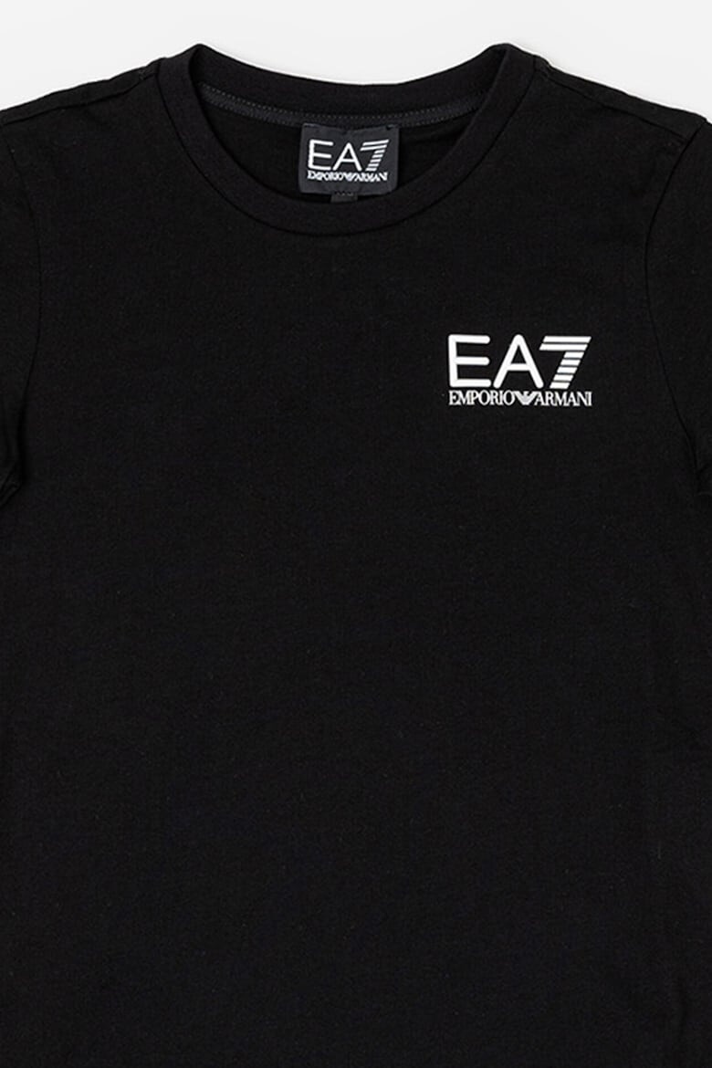 EA7 Tricou de bumbac cu decolteu la baza gatului si logo - Pled.ro