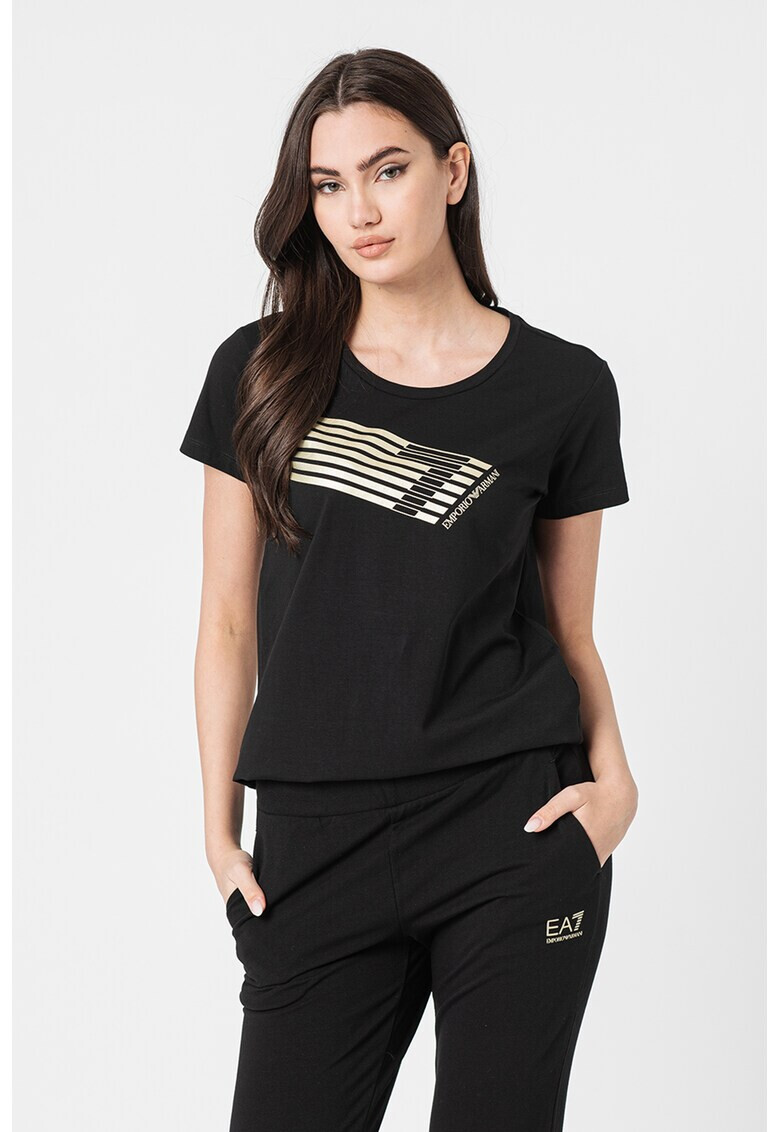 EA7 Tricou din amestec de bumbac cu imprimeu logo - Pled.ro