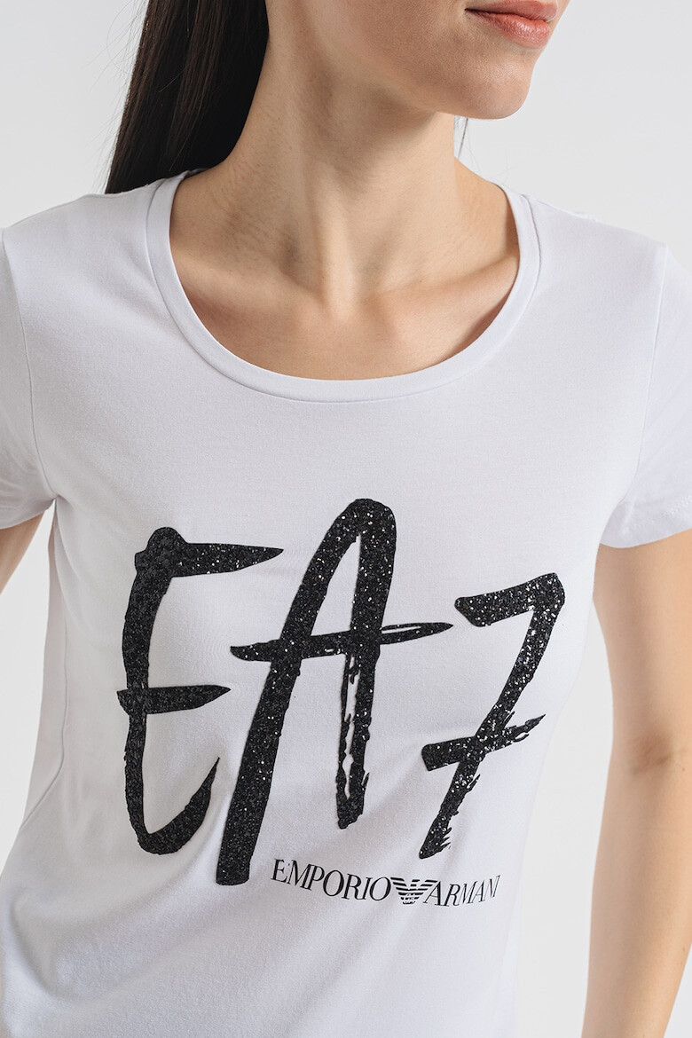 EA7 Tricou din amestec de bumbac cu imprimeu logo - Pled.ro