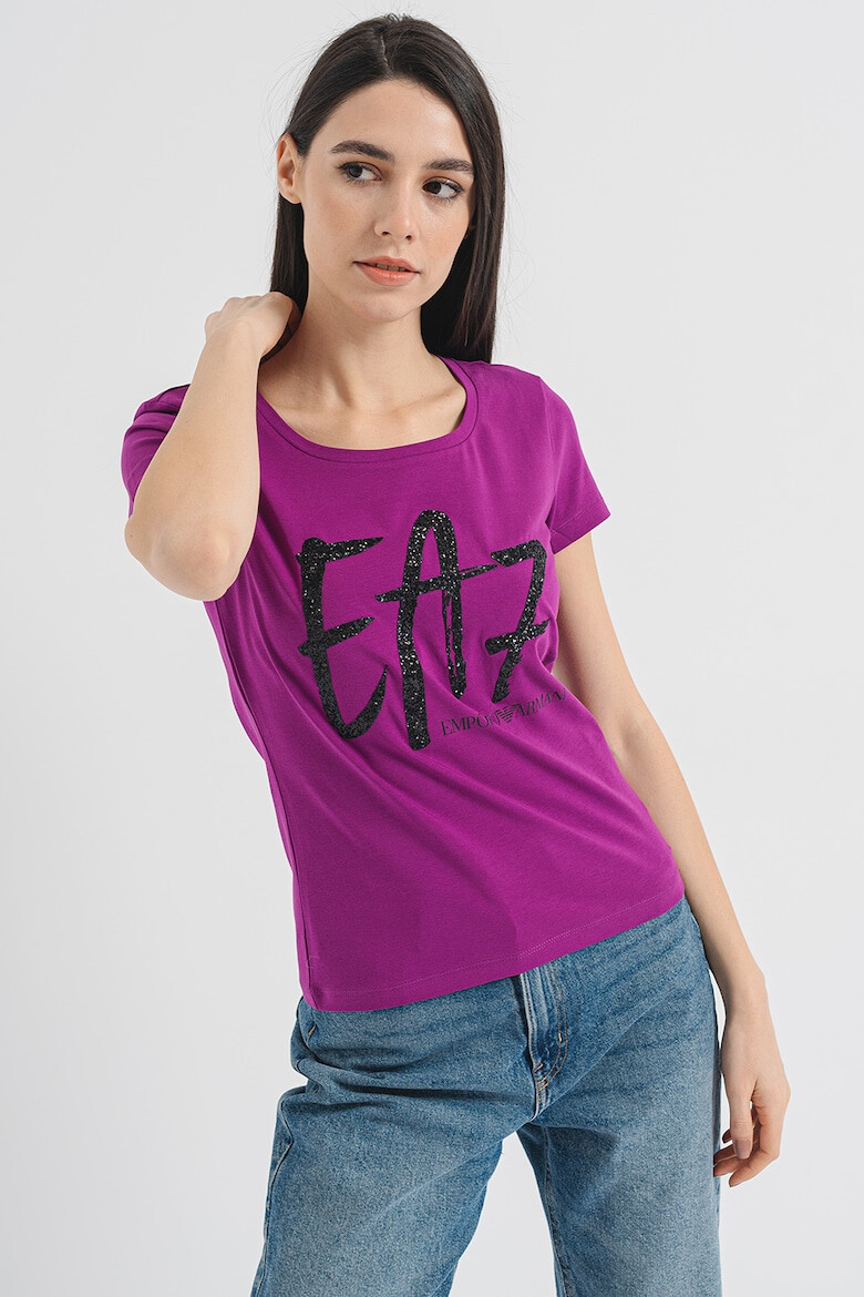 EA7 Tricou din amestec de bumbac cu imprimeu logo - Pled.ro