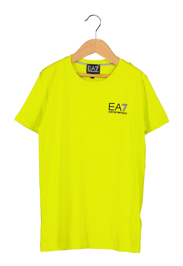 EA7 Tricou din bumbac cu decolteu la baza gatului si imprimeu logo - Pled.ro