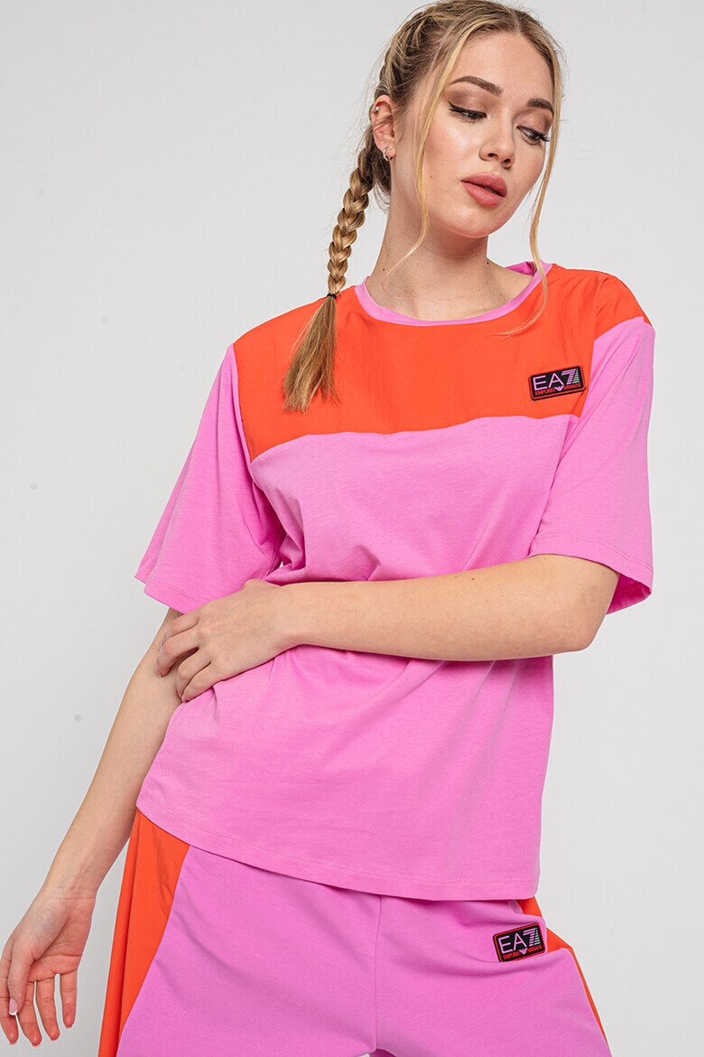 EA7 Tricou lejer cu model colorblock - Pled.ro