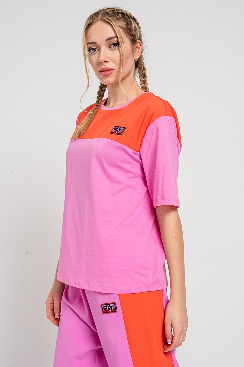 EA7 Tricou lejer cu model colorblock - Pled.ro