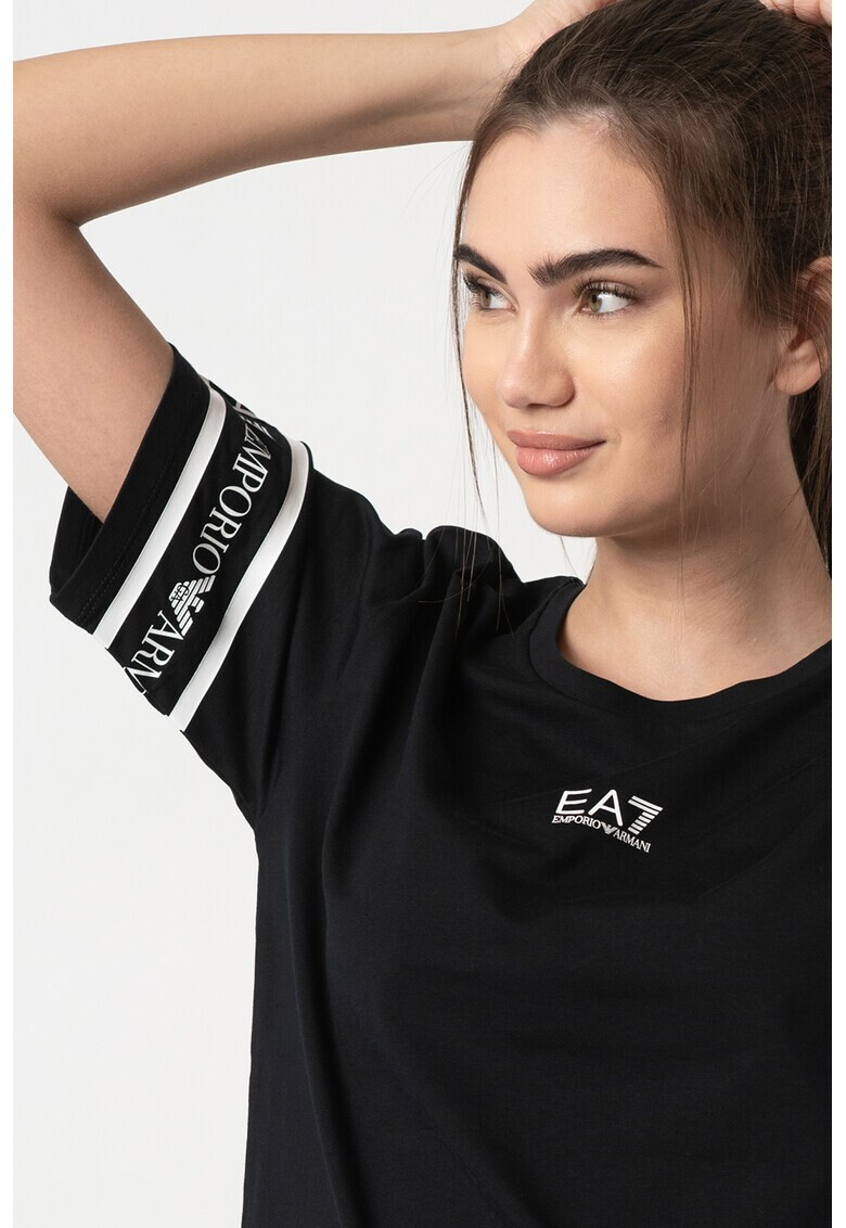 EA7 Tricou lung cu detalii logo - Pled.ro