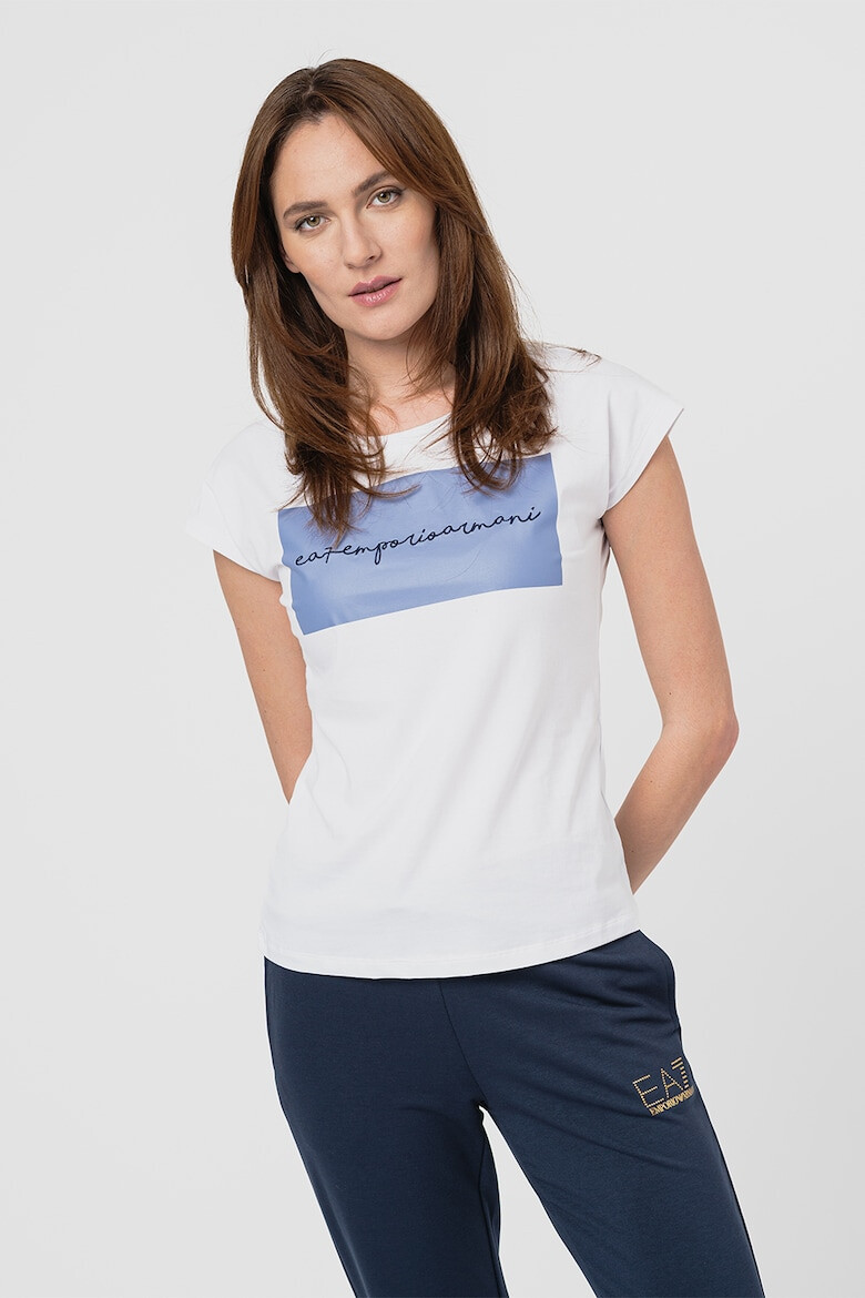 EA7 Tricou regular fit cu imprimeu contrastant - Pled.ro