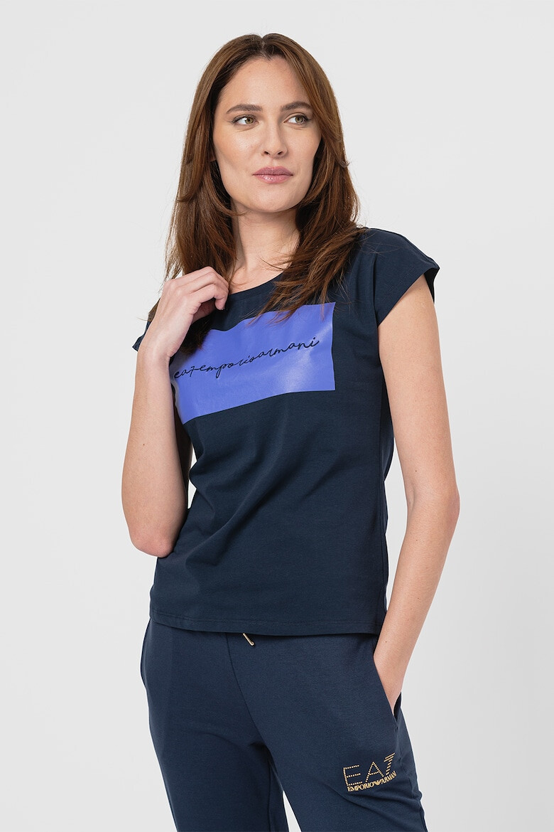 EA7 Tricou regular fit cu imprimeu contrastant - Pled.ro