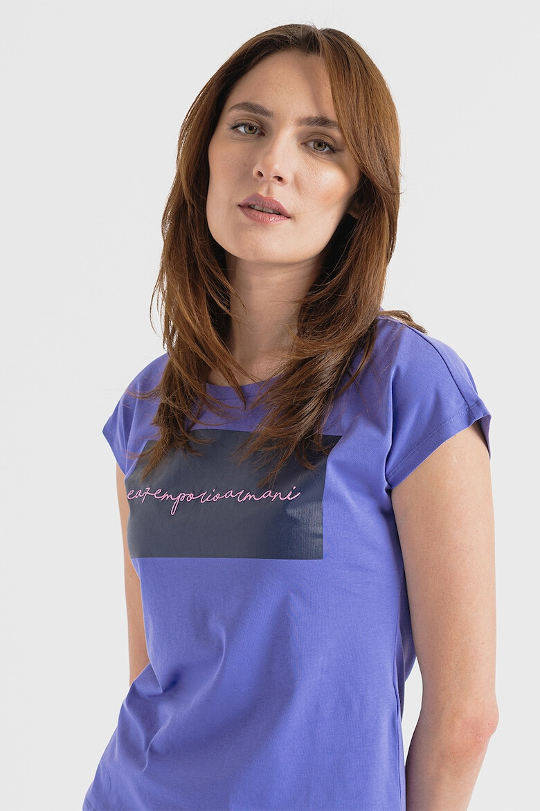 EA7 Tricou regular fit cu imprimeu contrastant - Pled.ro