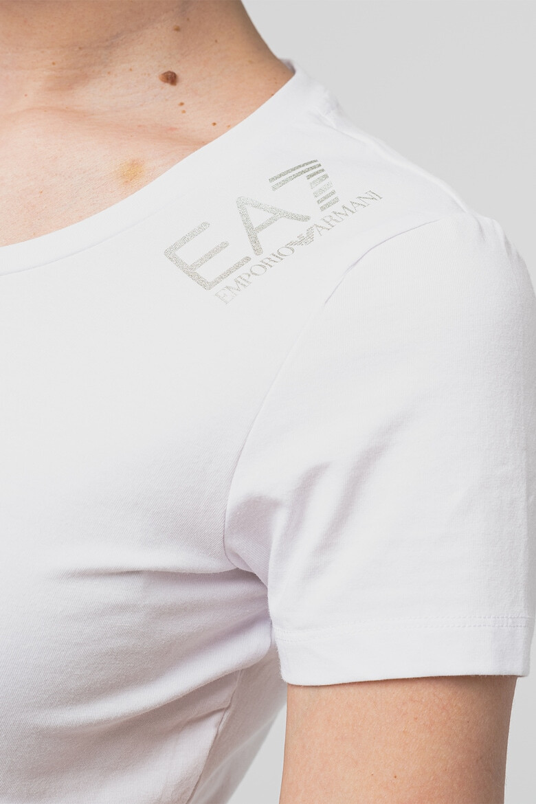 EA7 Tricou regular fit cu logo pe umar - Pled.ro