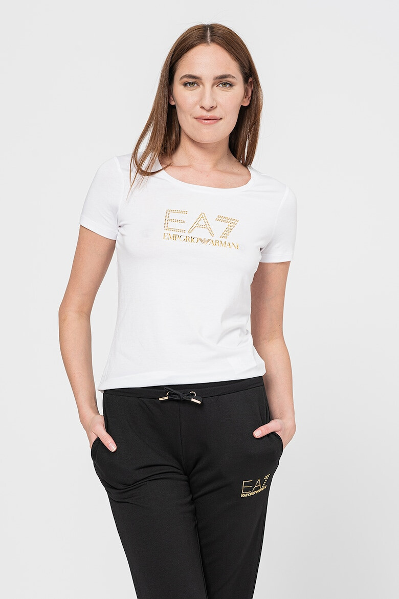 EA7 Tricou slim fit cu logo cu strasuri - Pled.ro