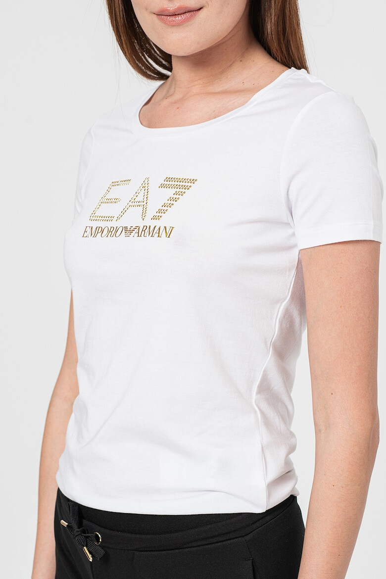 EA7 Tricou slim fit cu logo cu strasuri - Pled.ro