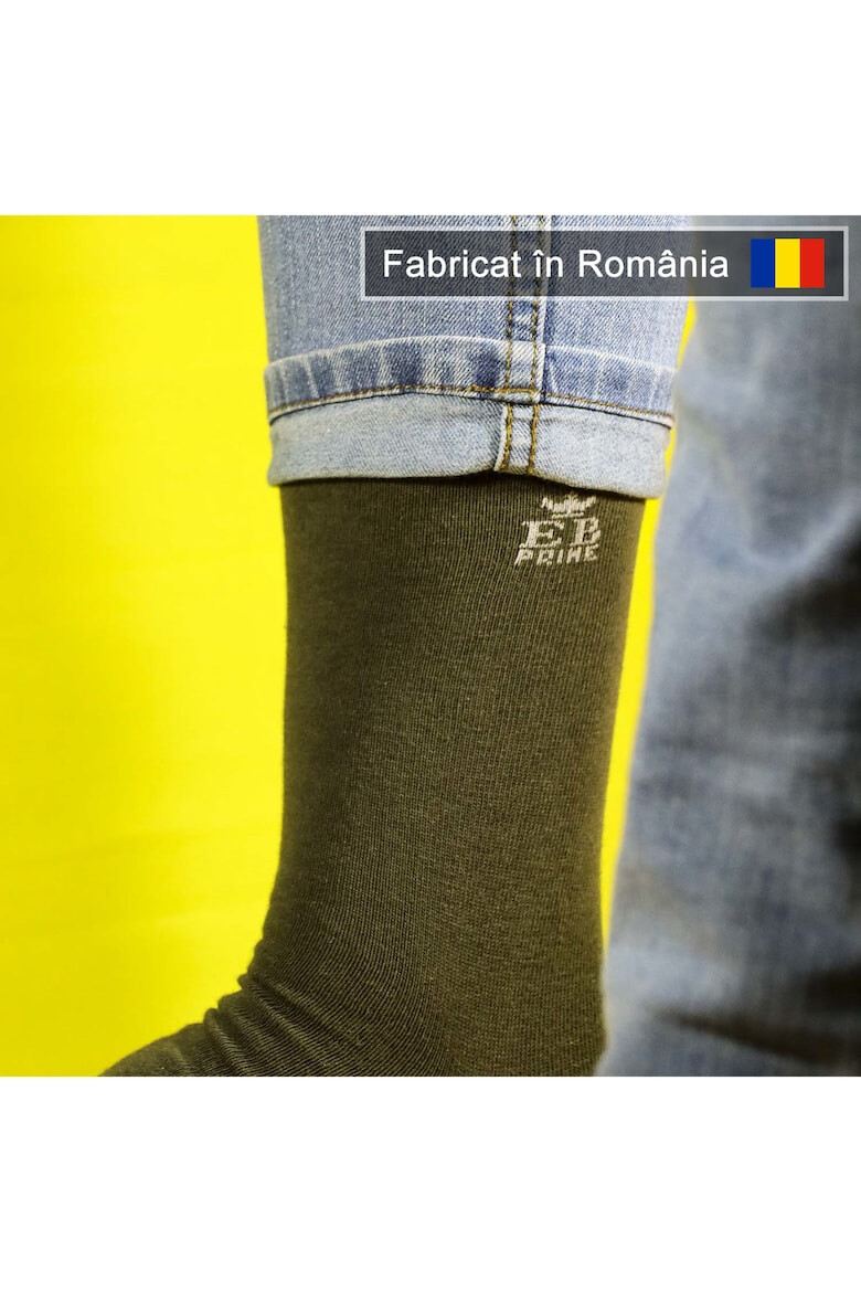 EB Prime Set 5 perechi Sosete clasice pentru barbati si femei Kaki sosete business munca comode confortabile si respirabile - Pled.ro