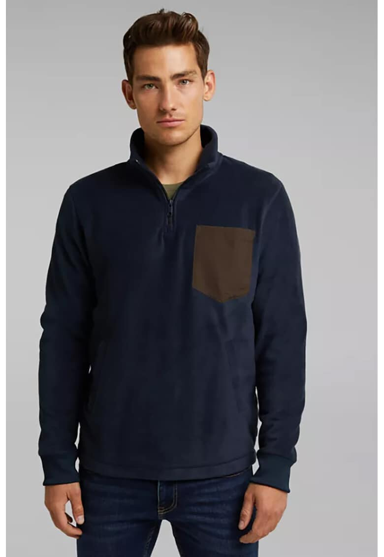 EDC by Esprit Bluza sport din fleece cu buzunar pe piept - Pled.ro