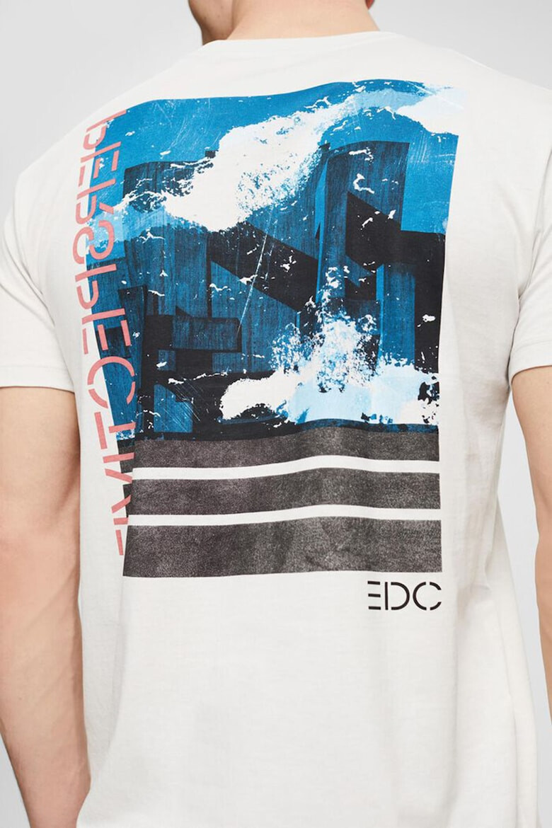 EDC by Esprit Tricou din bumbac cu imprimeu grafic pe partea din spate - Pled.ro