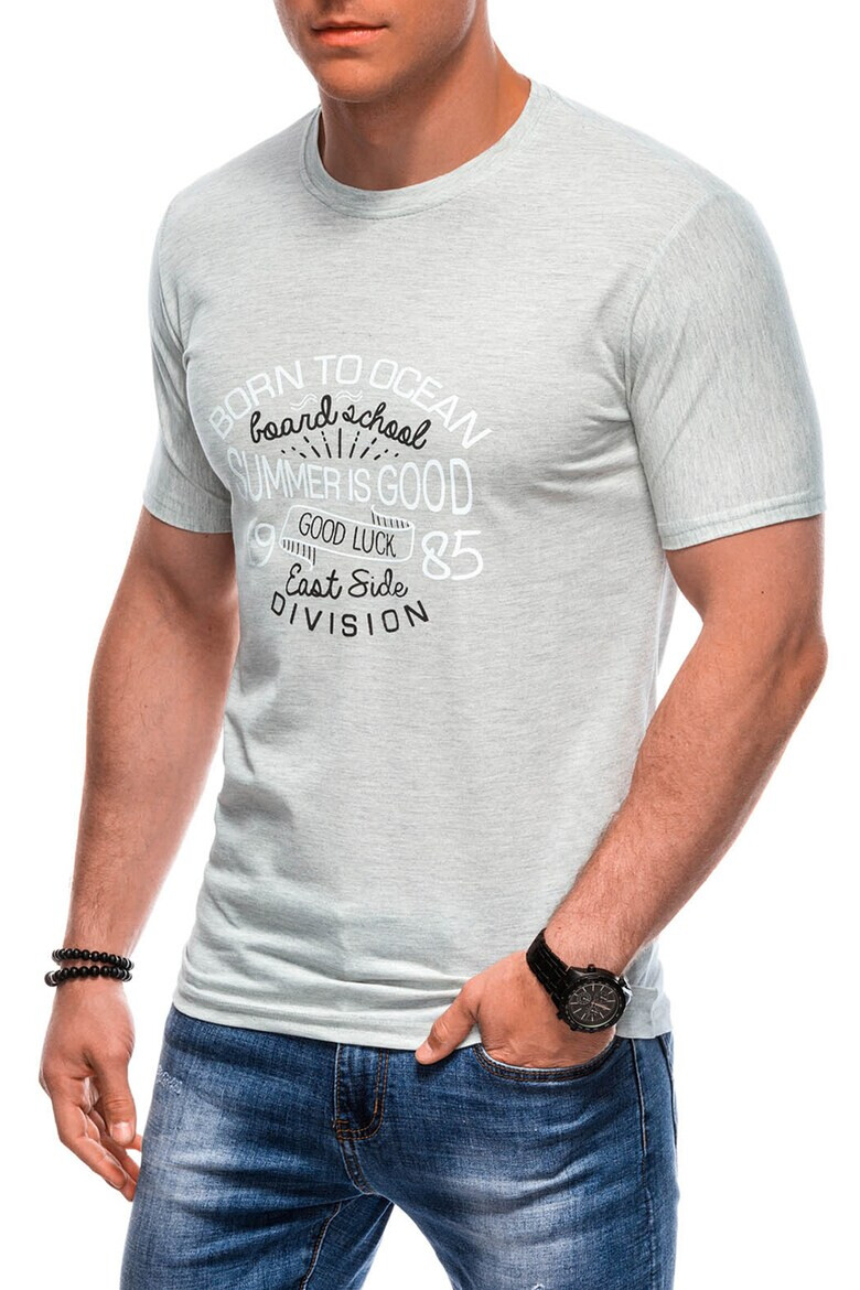 EDOTI Tricou de bumbac cu text - Pled.ro