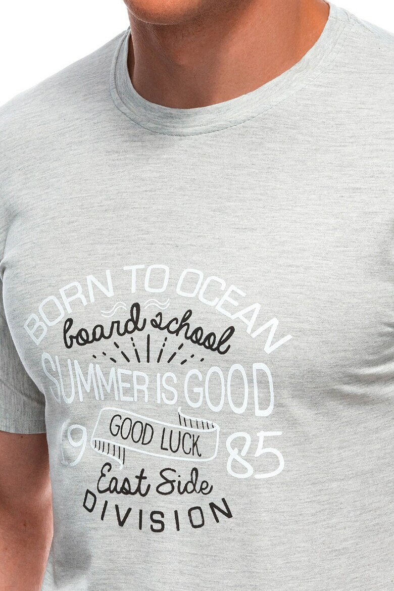 EDOTI Tricou de bumbac cu text - Pled.ro