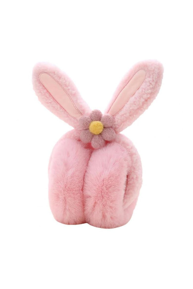 EFAYN.RO Acoperitori pentru urechi protectie impotriva frigului model casti dama cu urechiuse de iepuras si fundita tematica flower bunny marime universala EFAYN - Pled.ro