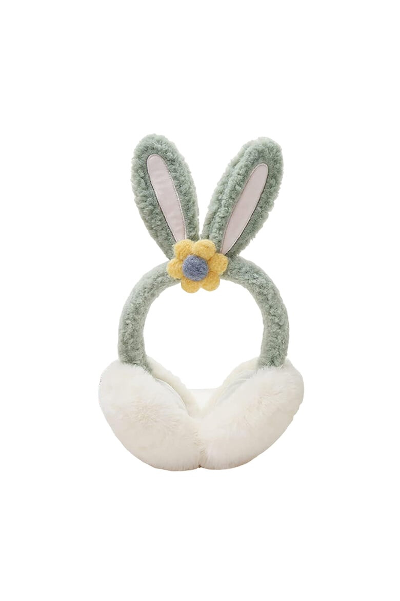 EFAYN.RO Acoperitori pentru urechi protectie impotriva frigului model casti dama cu urechiuse de iepuras si fundita tematica flower bunny marime universala EFAYN - Pled.ro