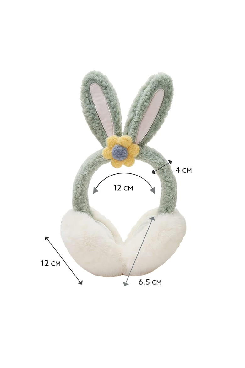 EFAYN.RO Acoperitori pentru urechi protectie impotriva frigului model casti dama cu urechiuse de iepuras si fundita tematica flower bunny marime universala EFAYN - Pled.ro