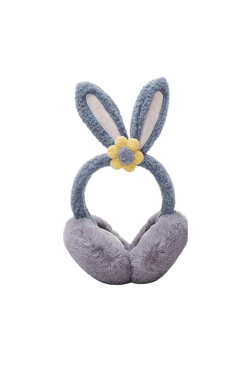 EFAYN.RO Acoperitori pentru urechi protectie impotriva frigului model casti dama cu urechiuse de iepuras si fundita tematica flower bunny marime universala EFAYN - Pled.ro