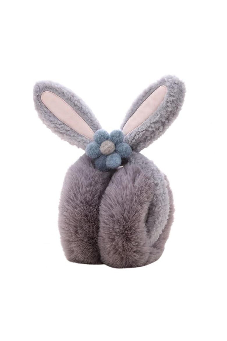 EFAYN.RO Acoperitori pentru urechi protectie impotriva frigului model casti dama cu urechiuse de iepuras si fundita tematica flower bunny marime universala EFAYN - Pled.ro