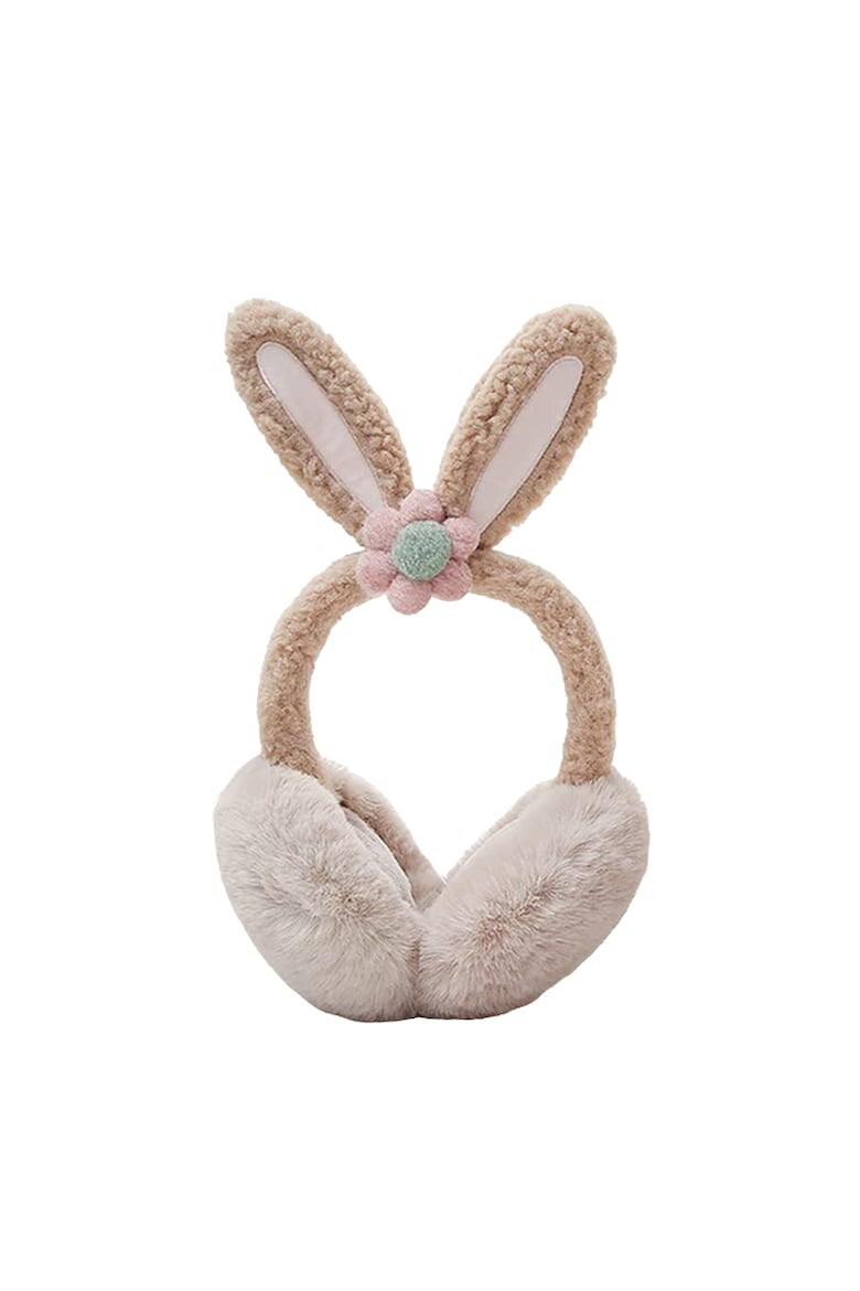 EFAYN.RO Acoperitori pentru urechi protectie impotriva frigului model casti dama cu urechiuse de iepuras si fundita tematica flower bunny marime universala EFAYN - Pled.ro