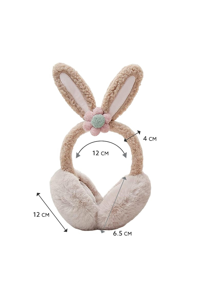 EFAYN.RO Acoperitori pentru urechi protectie impotriva frigului model casti dama cu urechiuse de iepuras si fundita tematica flower bunny marime universala EFAYN - Pled.ro