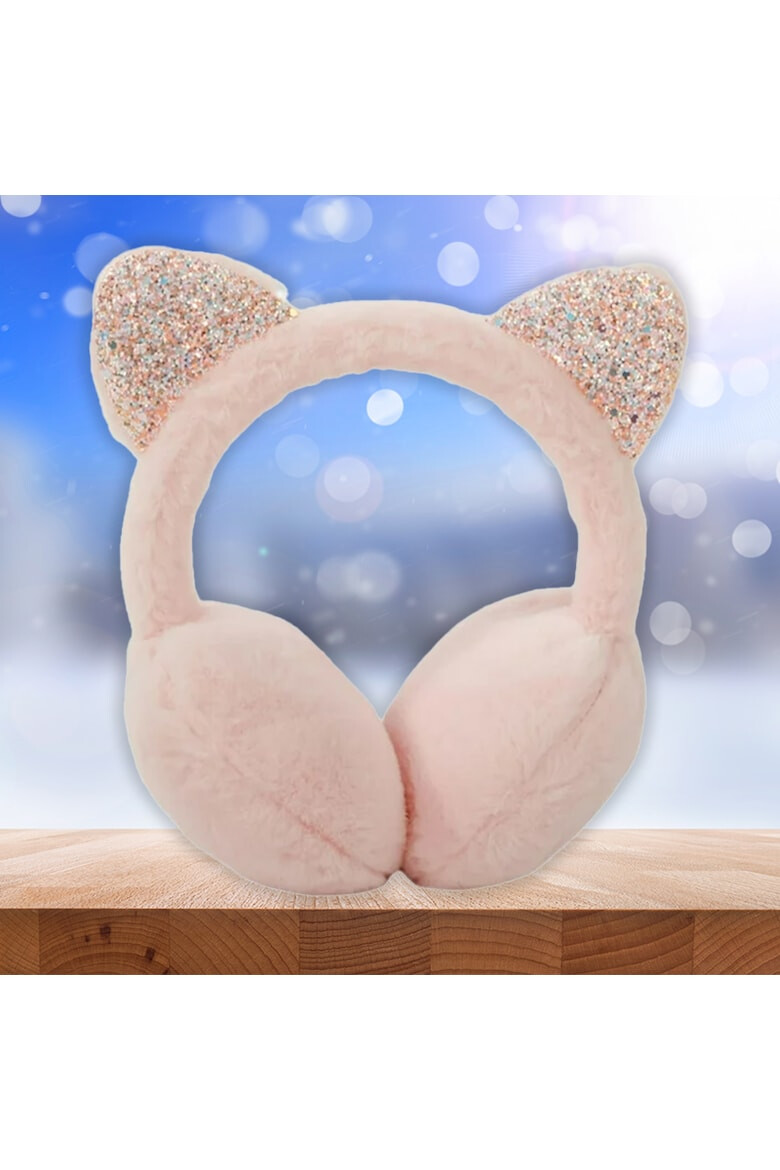 EFAYN.RO Acoperitori pentru urechi protectie impotriva frigului model casti dama pufoase tematica fancy winter cat marime universala EFAYN - Pled.ro