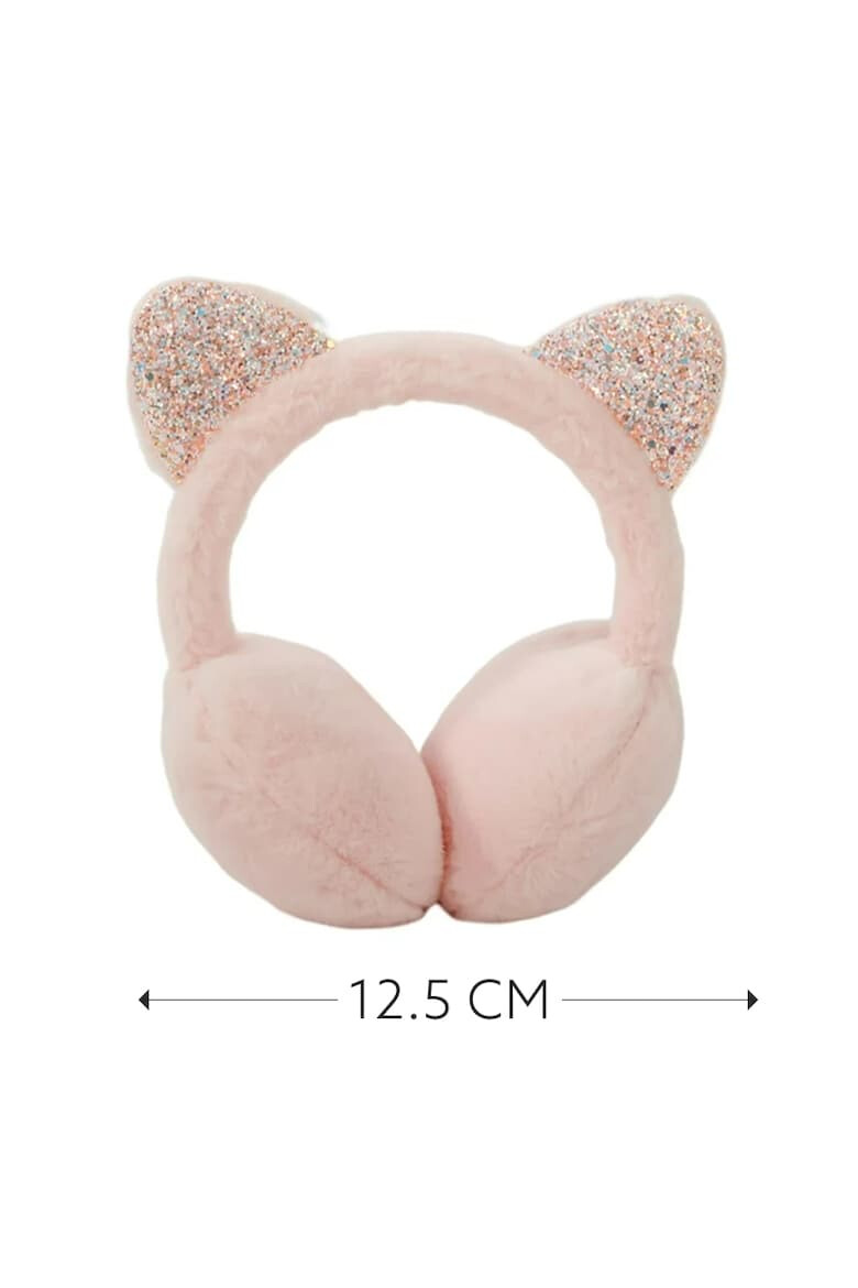 EFAYN.RO Acoperitori pentru urechi protectie impotriva frigului model casti dama pufoase tematica fancy winter cat marime universala EFAYN - Pled.ro