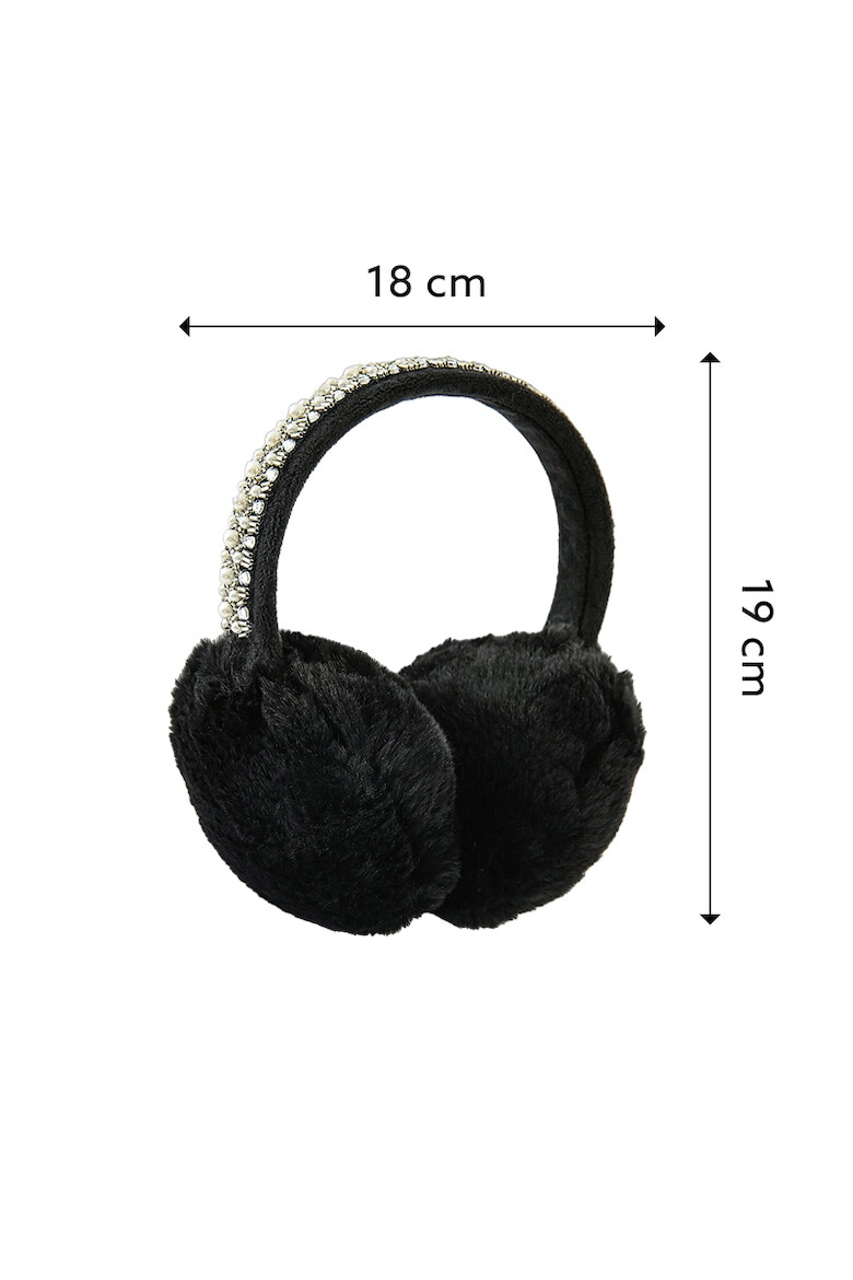 EFAYN.RO Acoperitori pentru urechi protectie impotriva frigului model casti dama rotunde accesorizate cu margelute tematica royal fashion marime universala EFAYN - Pled.ro