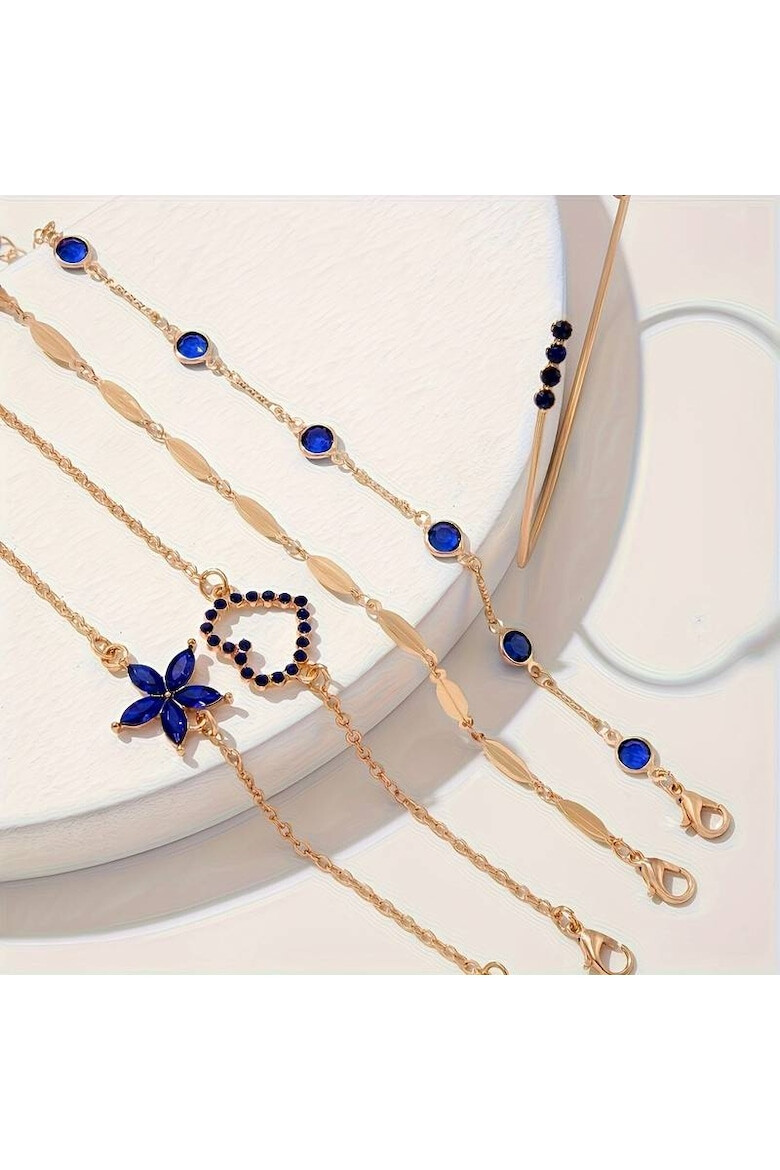 EFAYN.RO Bratari dama set 5 bucati model cute si versatil accesorii multiple reglabile tematica blue madness EFAYN - Pled.ro