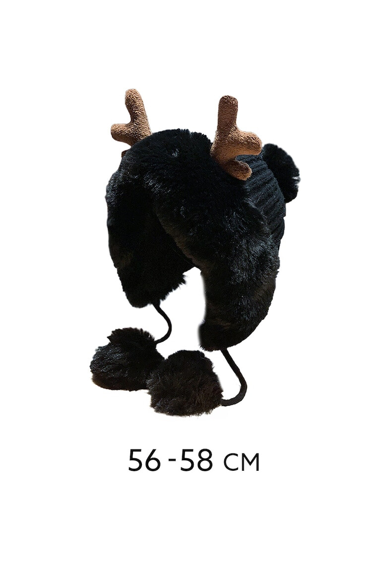 EFAYN.RO Caciula dama accesorizata cu cornite de ren decupaj la spate pentru par model pom pom cu prindere sub barbie tematica pretty cute for a deer marime universala EFAYN - Pled.ro