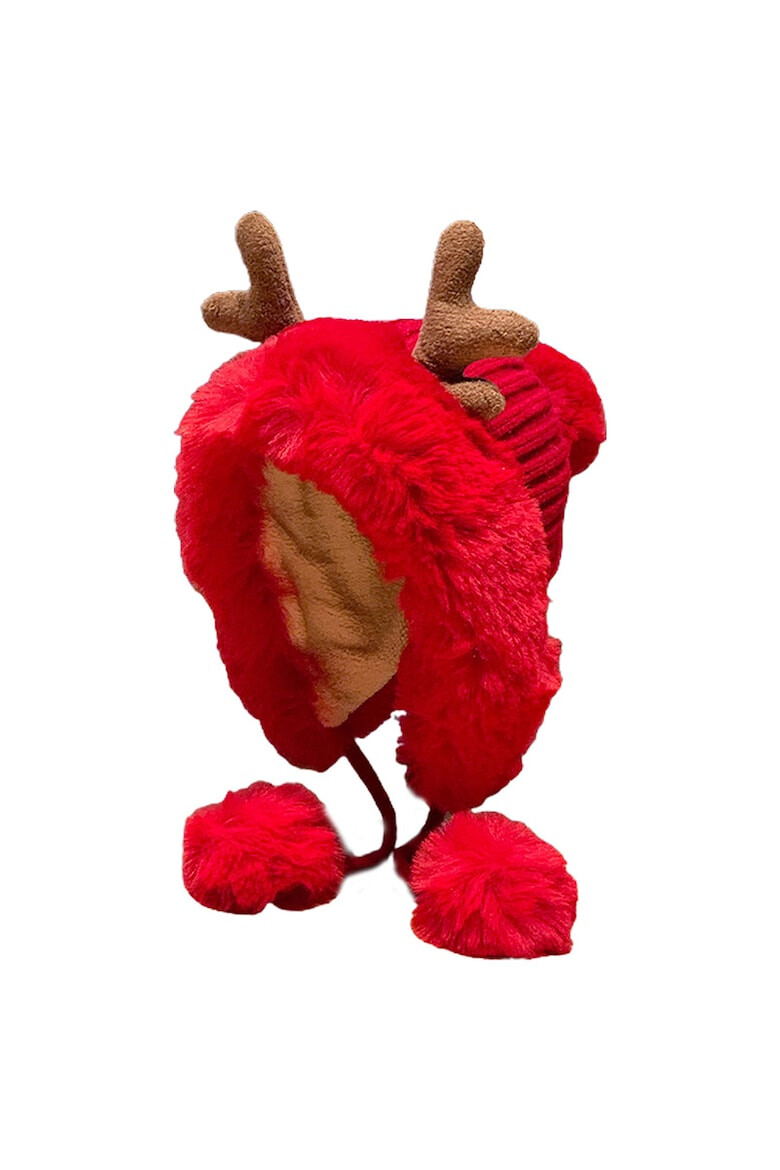 EFAYN.RO Caciula dama accesorizata cu cornite de ren decupaj la spate pentru par model pom pom cu prindere sub barbie tematica pretty cute for a deer marime universala EFAYN - Pled.ro