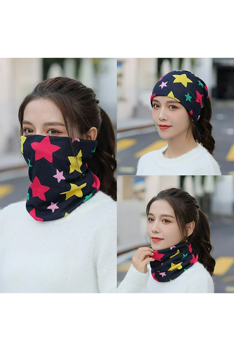 EFAYN.RO Caciula dama model bandana multifunctionala dubla decupata pe ambele parti tematica feel cool EFAYN - Pled.ro