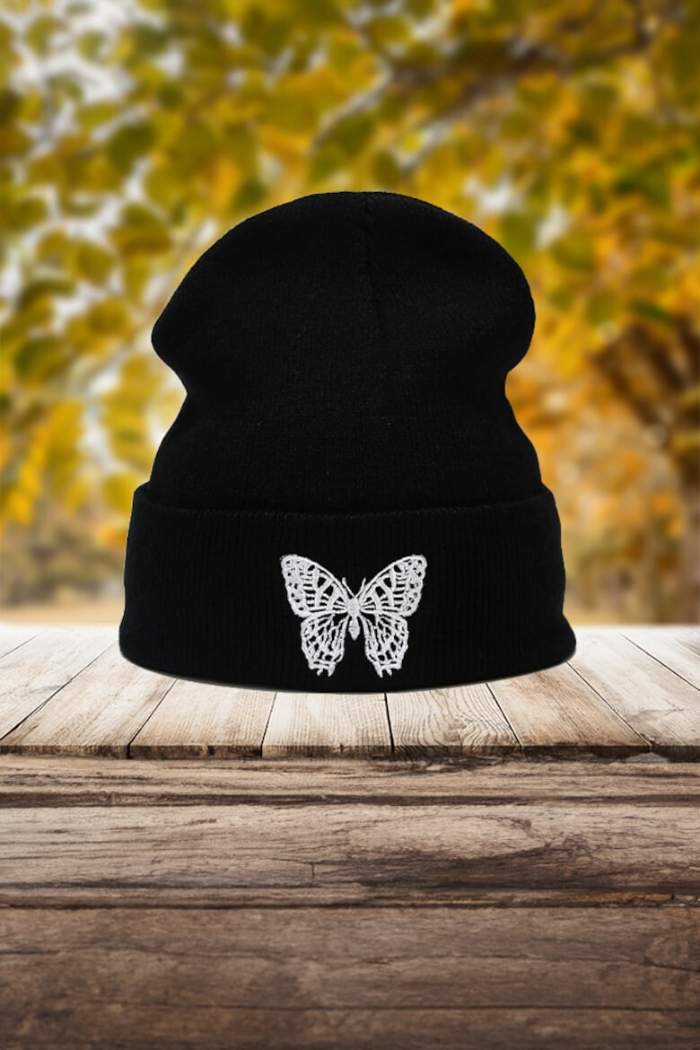 EFAYN.RO Caciula dama model minimalist cu fluturas tematica snow butterfly marime universala EFAYN - Pled.ro