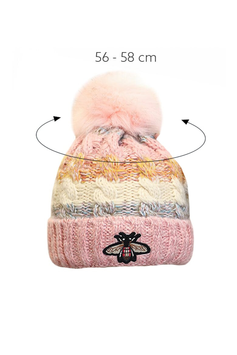 EFAYN.RO Caciula dama model pom pom cu albinuta captuseala calduroasa tematica fashion bee winter marime universala EFAYN - Pled.ro