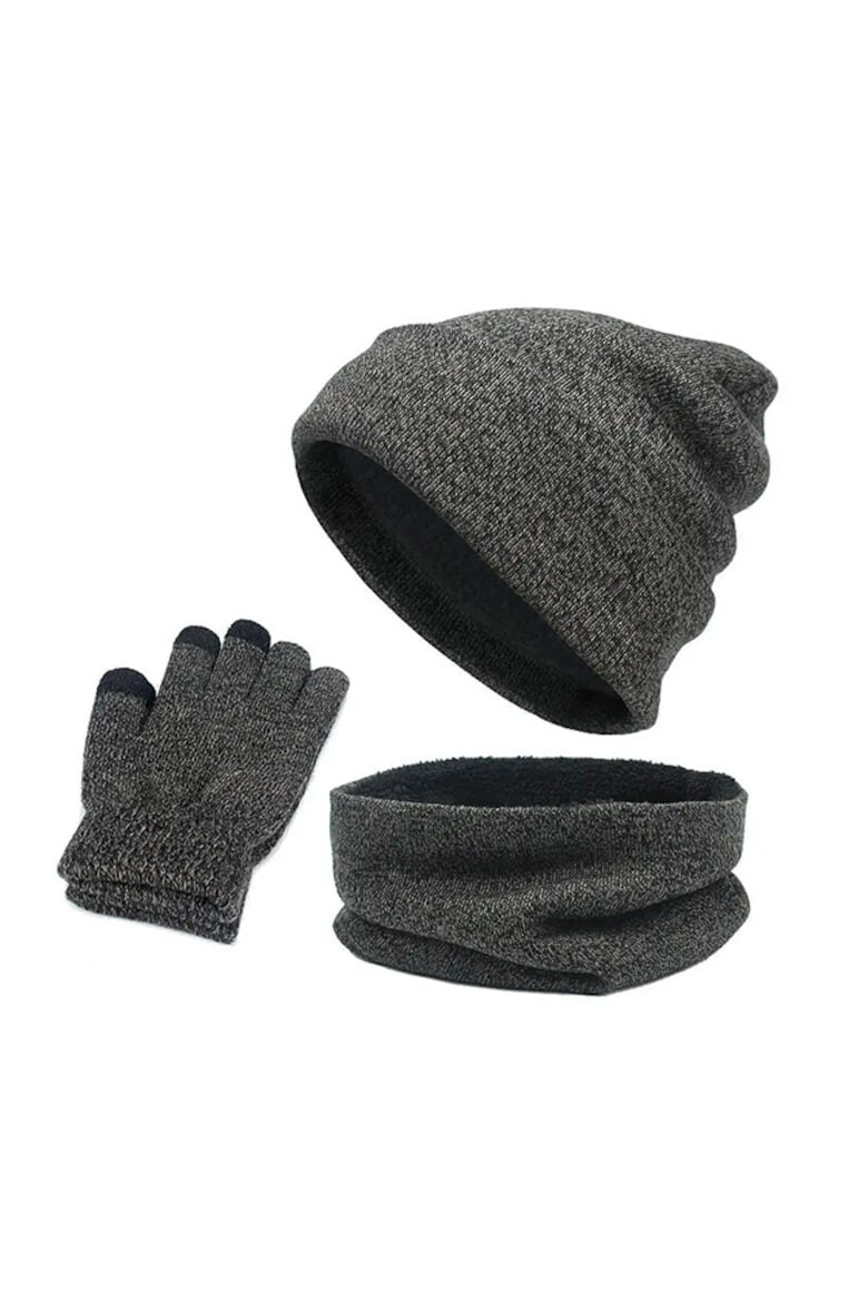 EFAYN.RO Caciula dama set 3 piese model cu manusi si fular tip guler asortate captuseala calduroasa tematica cozy winter marime universala EFAYN - Pled.ro