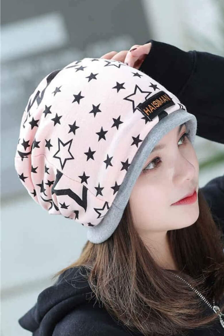 EFAYN.RO Caciula dama tip bandana model cool cu stelute dublat la interior despicatura la ambele parti tematica urban style marime universala EFAYN - Pled.ro