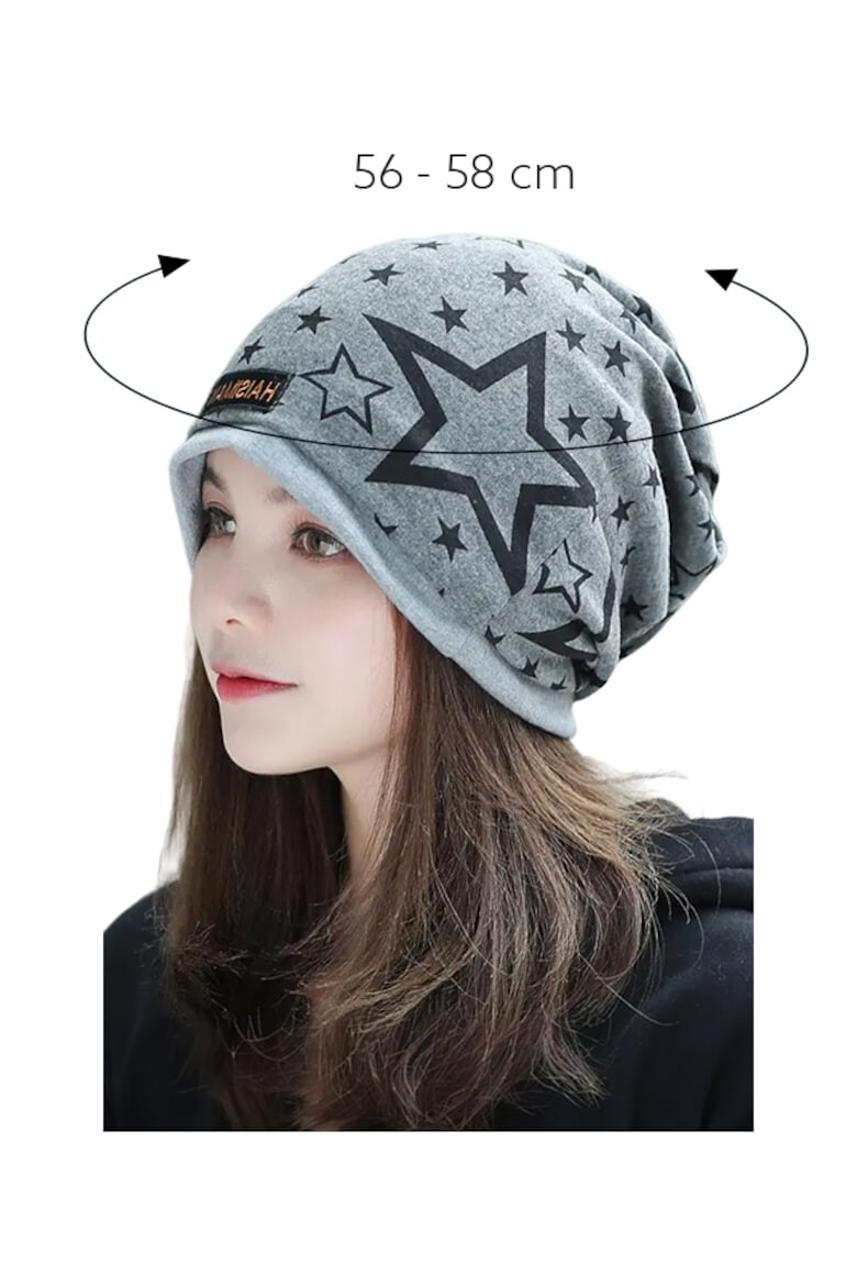 EFAYN.RO Caciula dama tip bandana model cool cu stelute dublat la interior despicatura la ambele parti tematica urban style marime universala EFAYN - Pled.ro