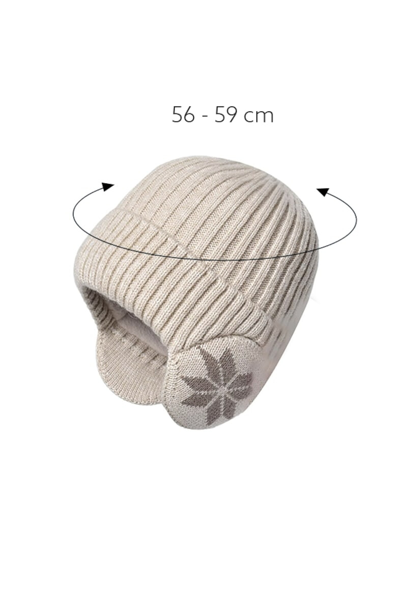 EFAYN.RO Caciula iarna model cu protectie intarita pentru urechi imprimeu fulg de zapada captuseala moale si fina tematica happy winter unisex marime universala EFAYN - Pled.ro