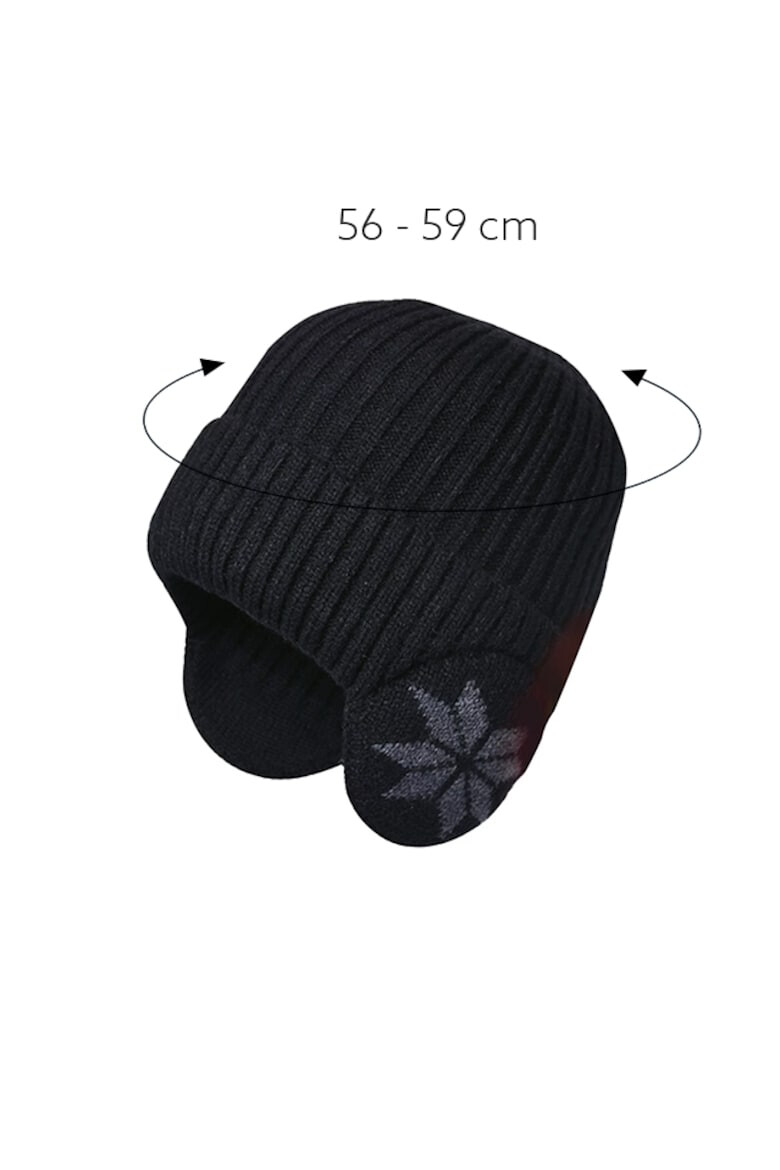 EFAYN.RO Caciula iarna model cu protectie intarita pentru urechi imprimeu fulg de zapada captuseala moale si fina tematica happy winter unisex marime universala EFAYN - Pled.ro