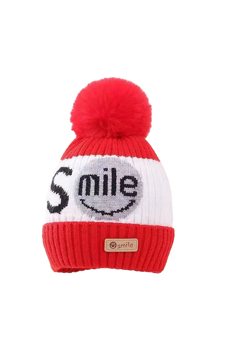 EFAYN.RO Caciula pentru copii moale si calduroasa model cu pom pom tematica smile you are the best 2 – 8 ani EFAYN - Pled.ro