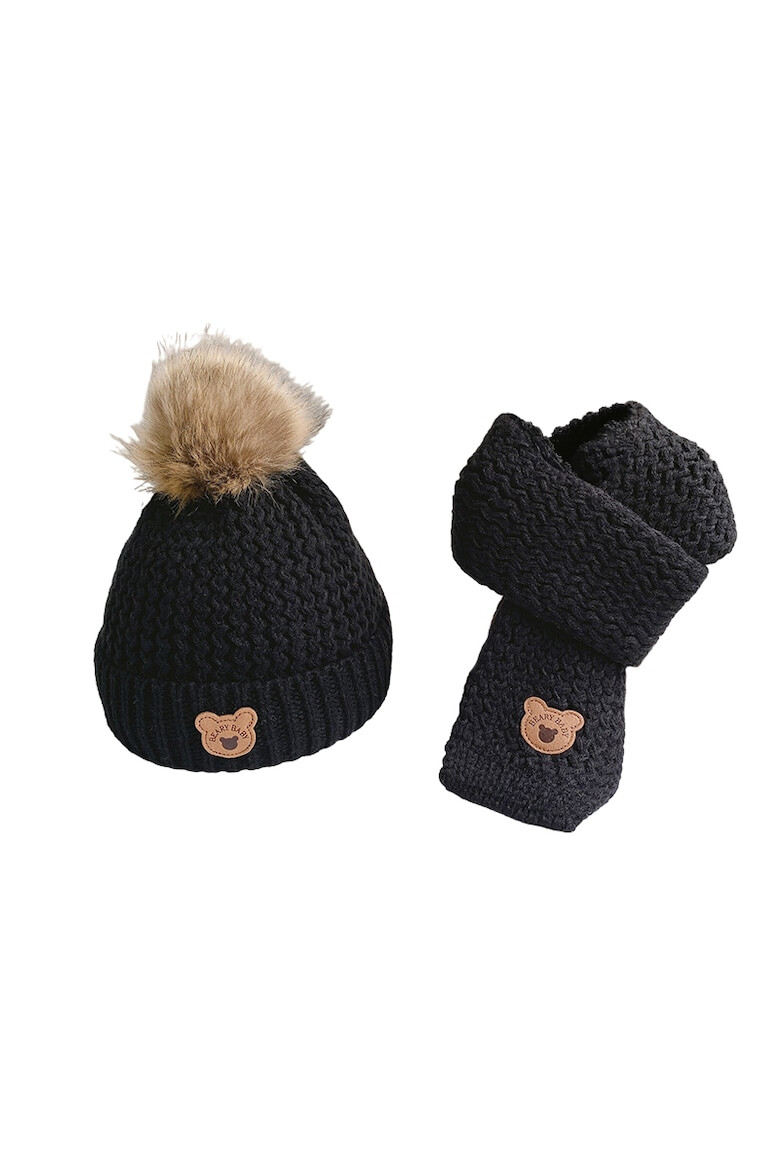 EFAYN.RO Caciula pentru copii set doua piese model moale si calduros cu pom pom si fular asortat tematica I’m a baby bear 1 – 5 ani EFAYN - Pled.ro