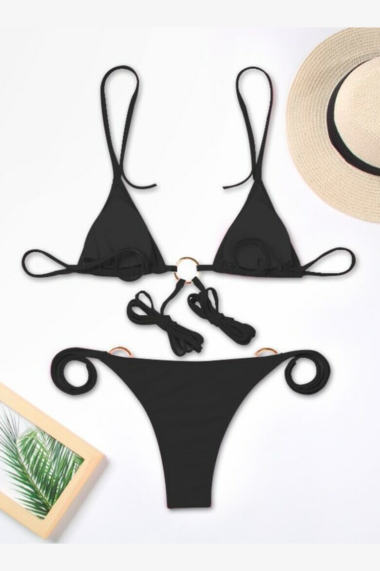 EFAYN.RO Costum de baie dama 2 piese chilot brazilian reglabil sutien reglabil si accesorii rotunde EFAYN - Pled.ro