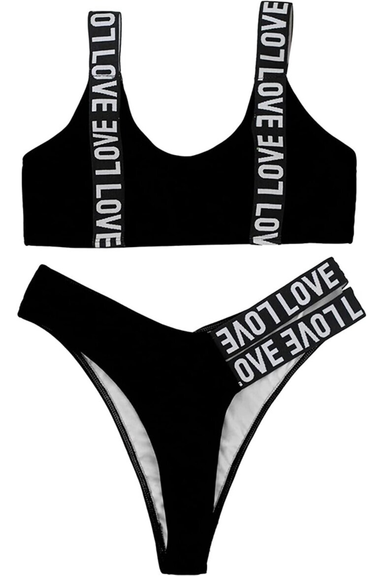 EFAYN.RO Costum de baie dama 2 piese model sexy in culori vibrante sutien tip bustiera si chilot decupaj clasic croi ingust tematica summer love EFAYN - Pled.ro