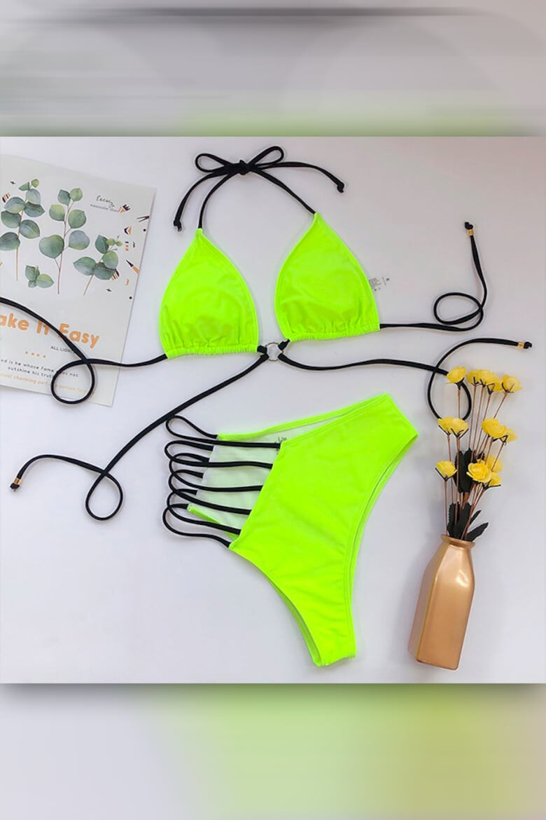 EFAYN.RO Costum de baie dama 2 piese sutien reglabil slip talie inalta brazilian cu scobitura EFAYN - Pled.ro