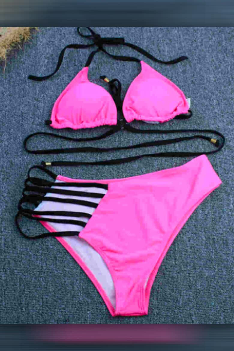 EFAYN.RO Costum de baie dama 2 piese sutien reglabil slip talie inalta brazilian cu scobitura EFAYN - Pled.ro